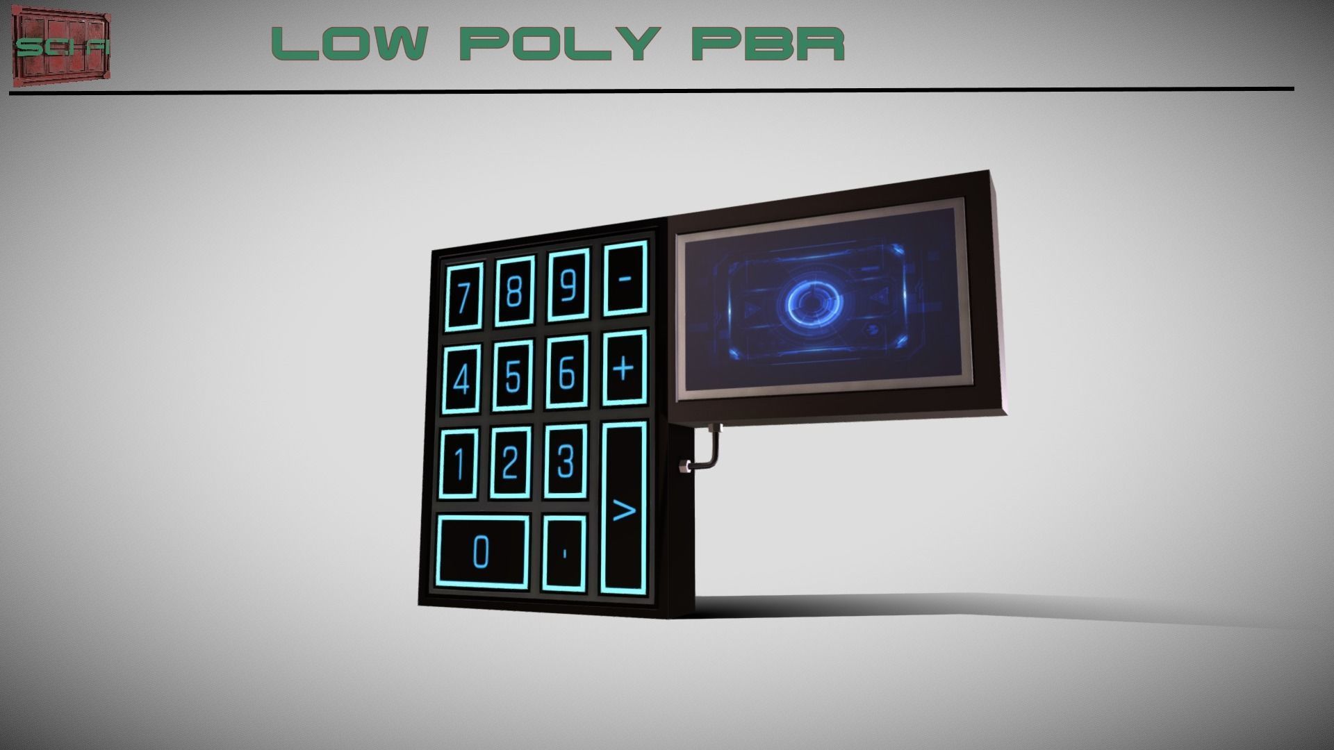 Sci-fi Security Keypad Low-poly 3D model_2
