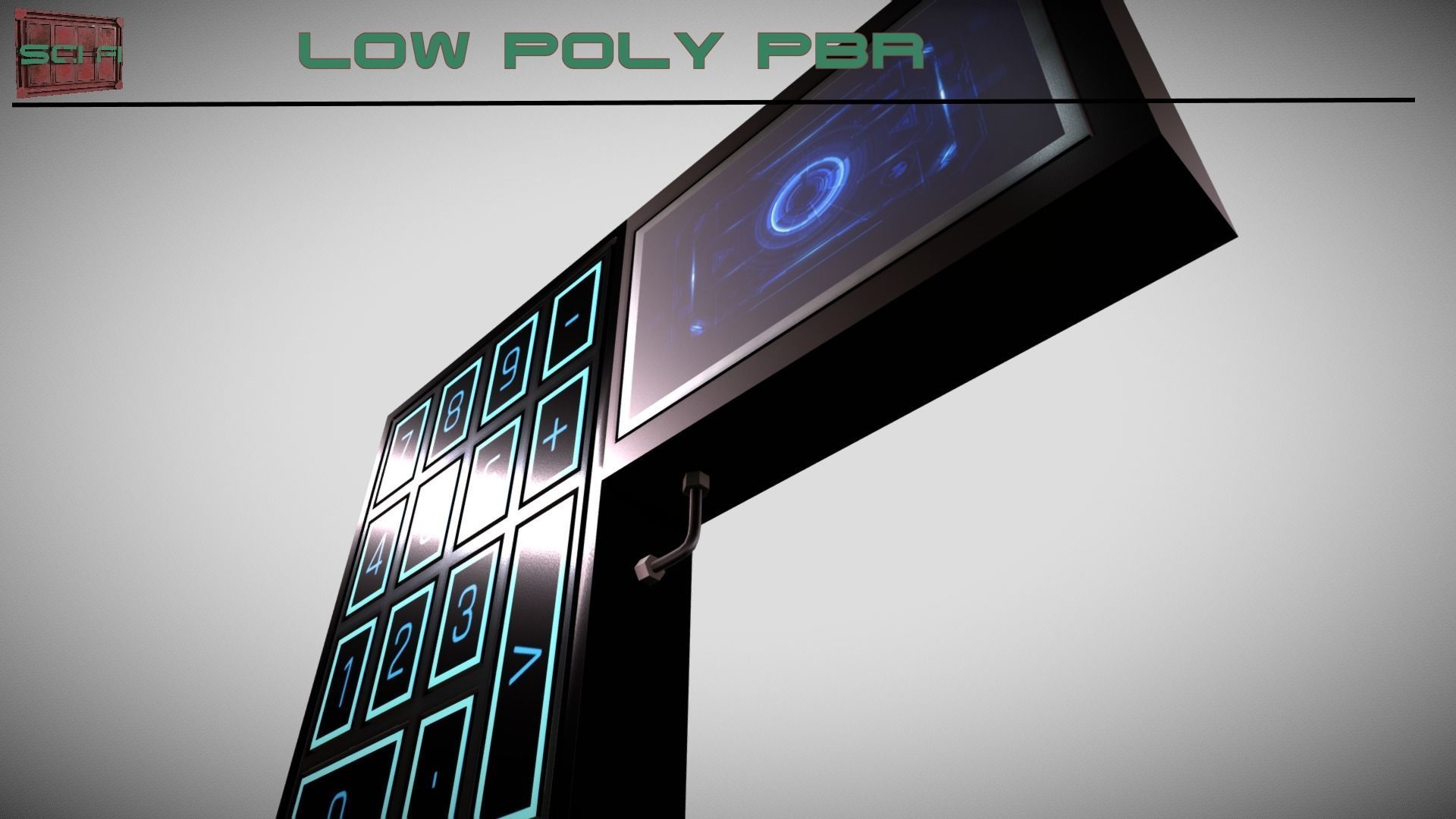 Sci-fi Security Keypad Low-poly 3D model_8