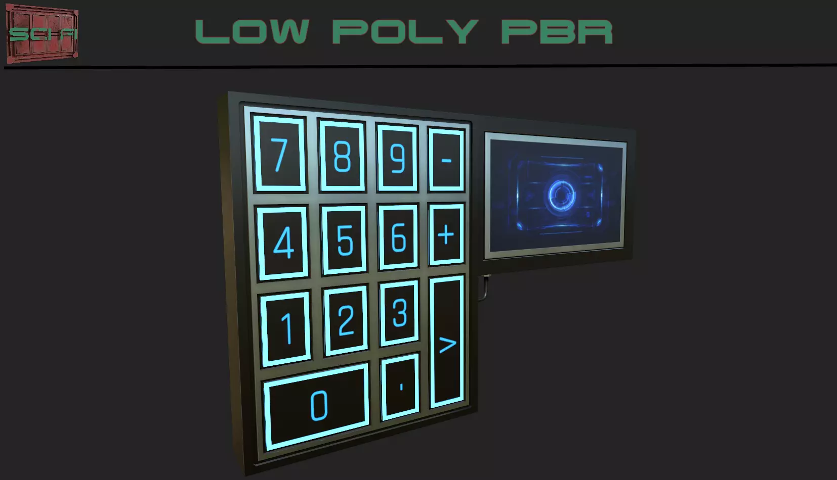 Sci-fi Security Keypad Low-poly 3D model_0