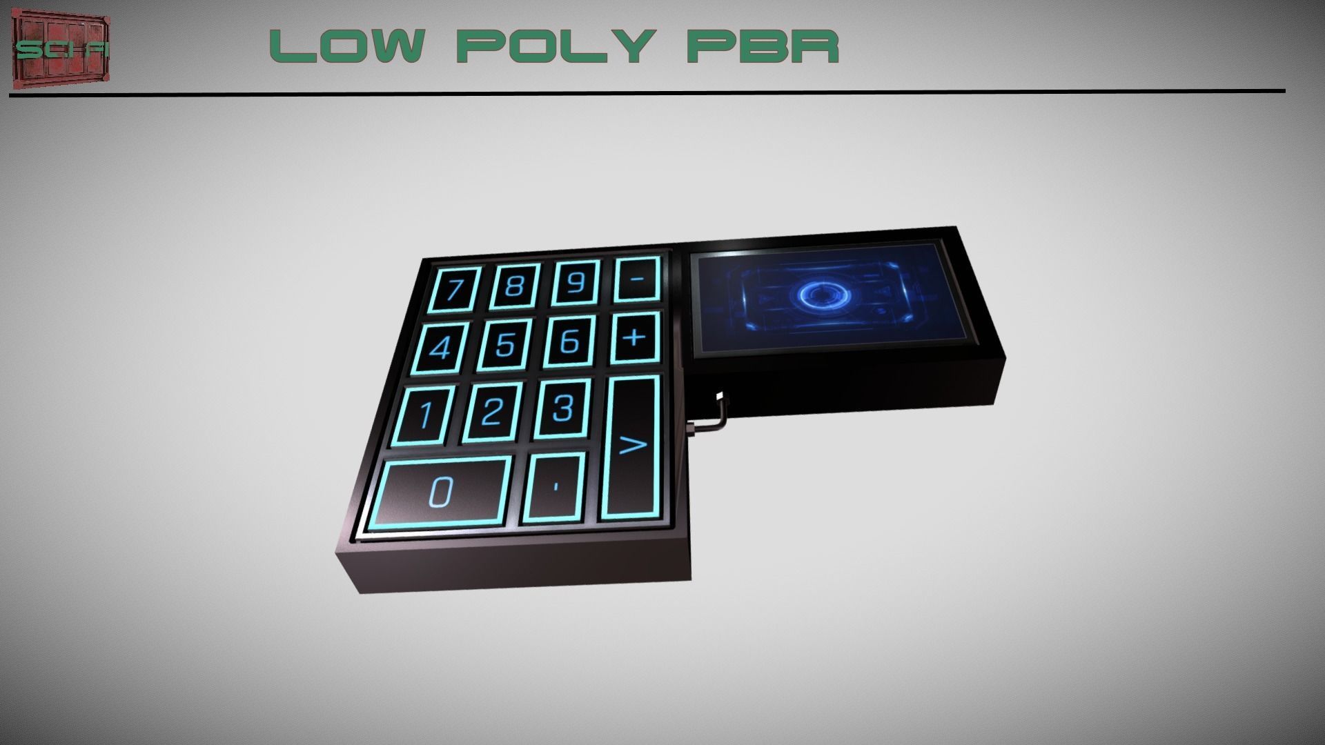 Sci-fi Security Keypad Low-poly 3D model_4