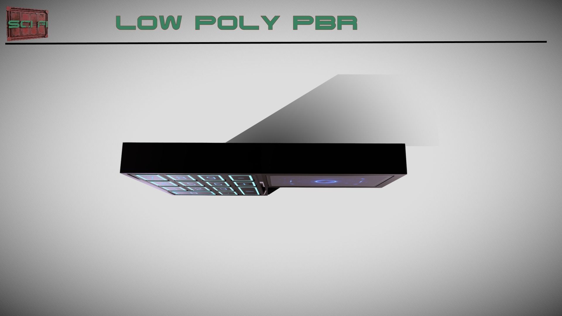 Sci-fi Security Keypad Low-poly 3D model_7