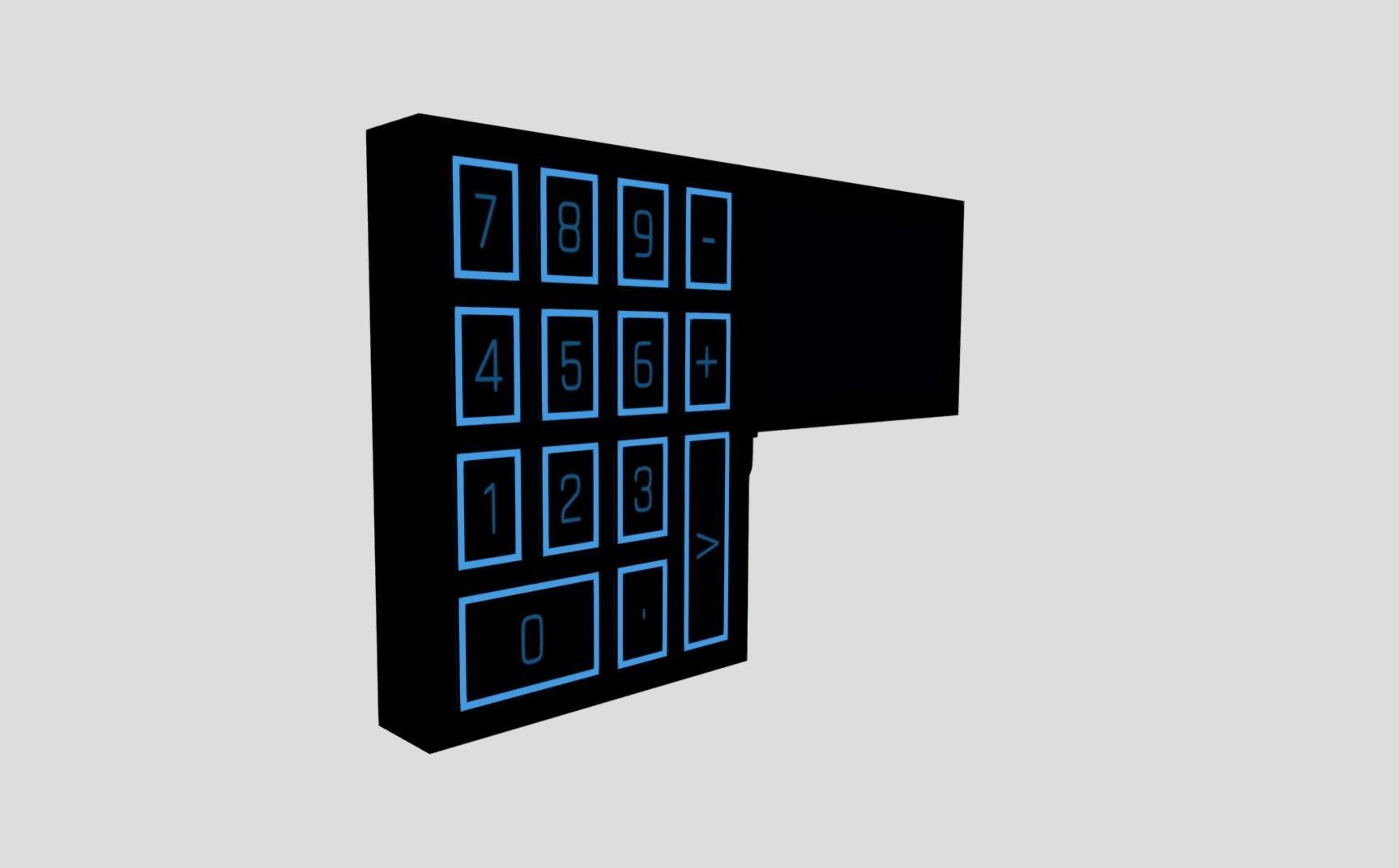 Sci-fi Security Keypad Low-poly 3D model_13