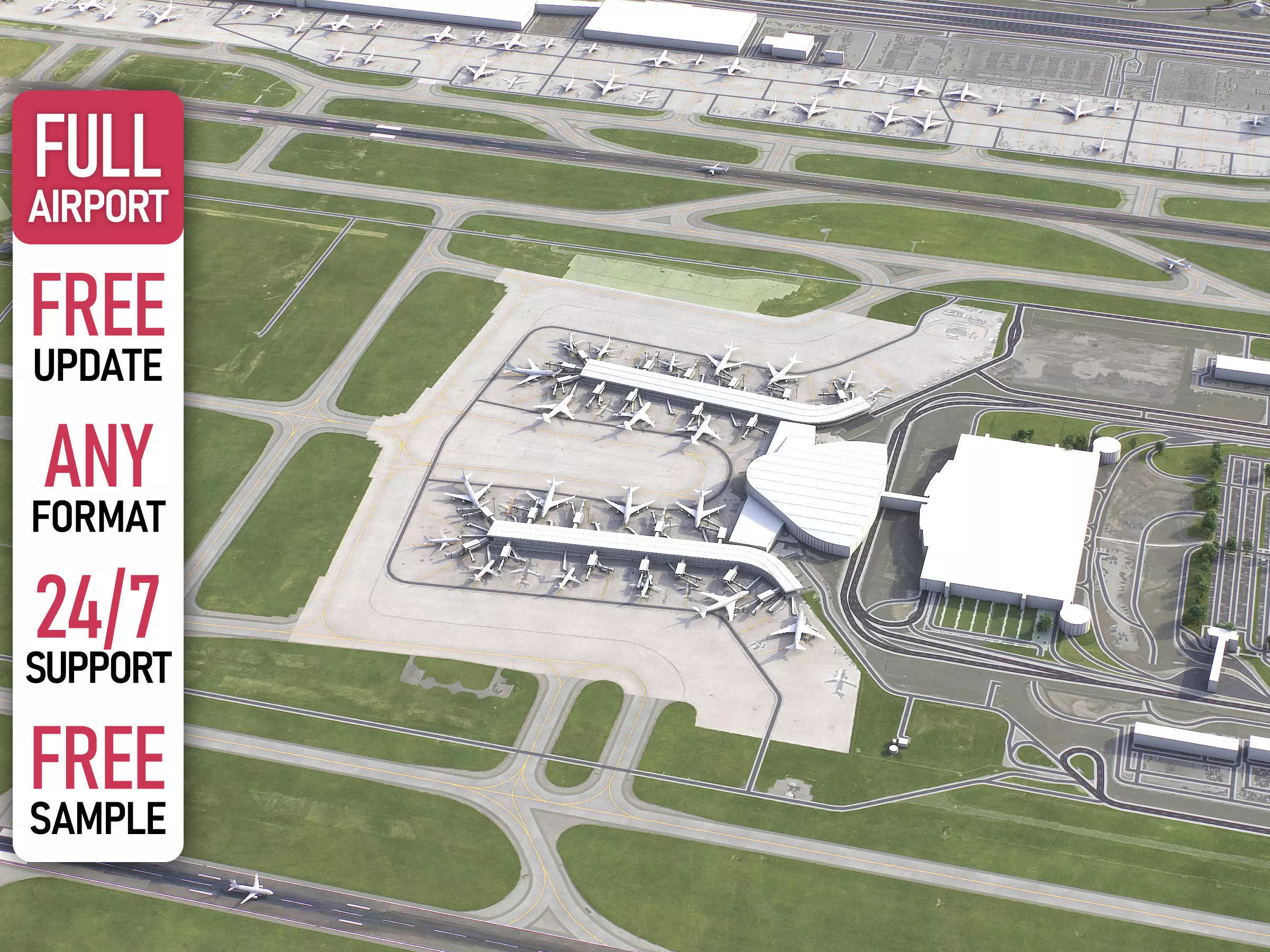 Indianapolis - 3D Airport Model Low-poly 3D model