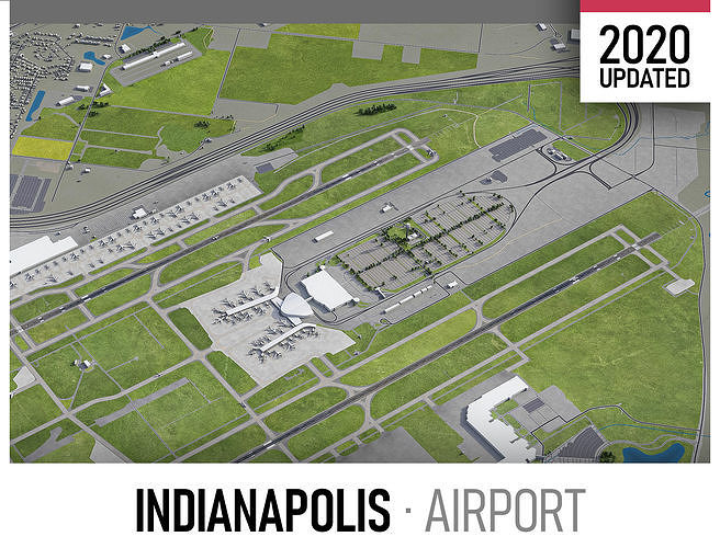 Indianapolis Airport Low-poly 3D model