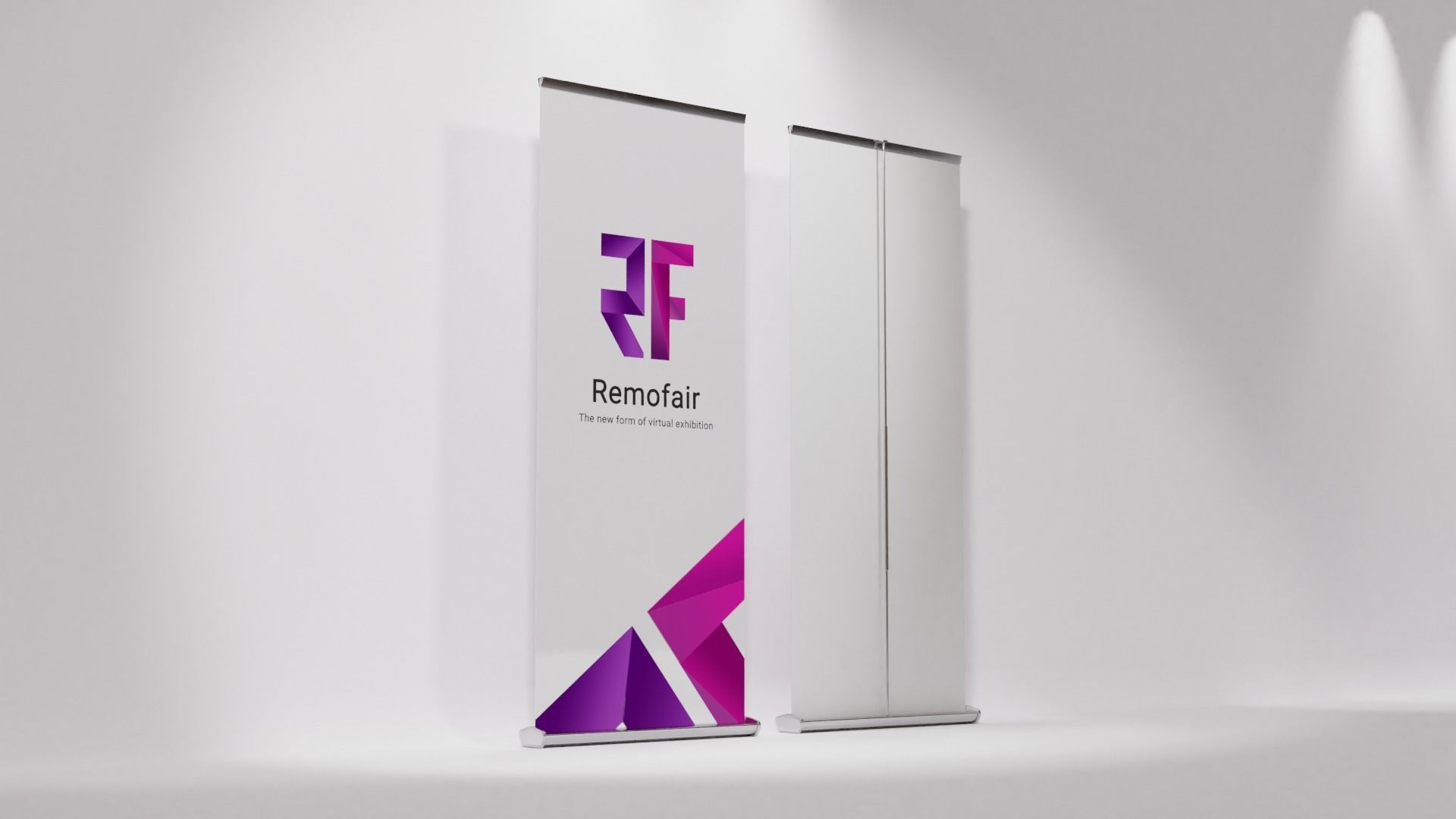 Roll Up Stand Banner Marketing Branding Sales 3D model_3