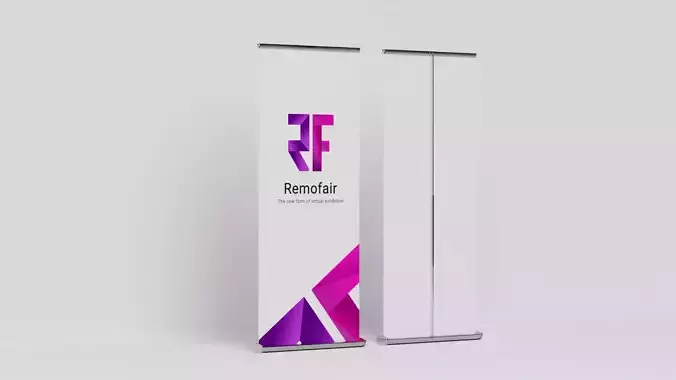 Roll Up Stand Banner Marketing Branding Sales 3D model