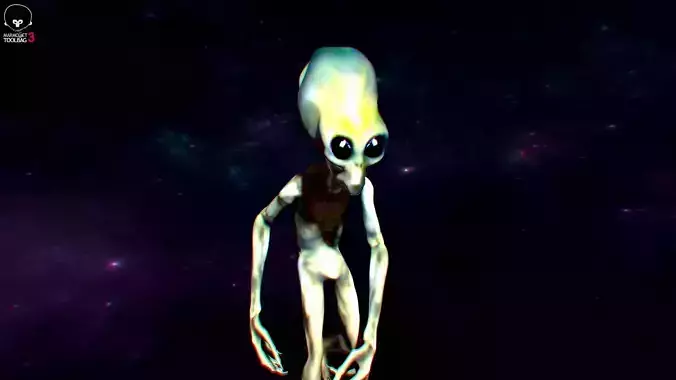 Grey Alien - AREA 51 Interview 3D - High fidelity Reconstruction Low-poly 3D model