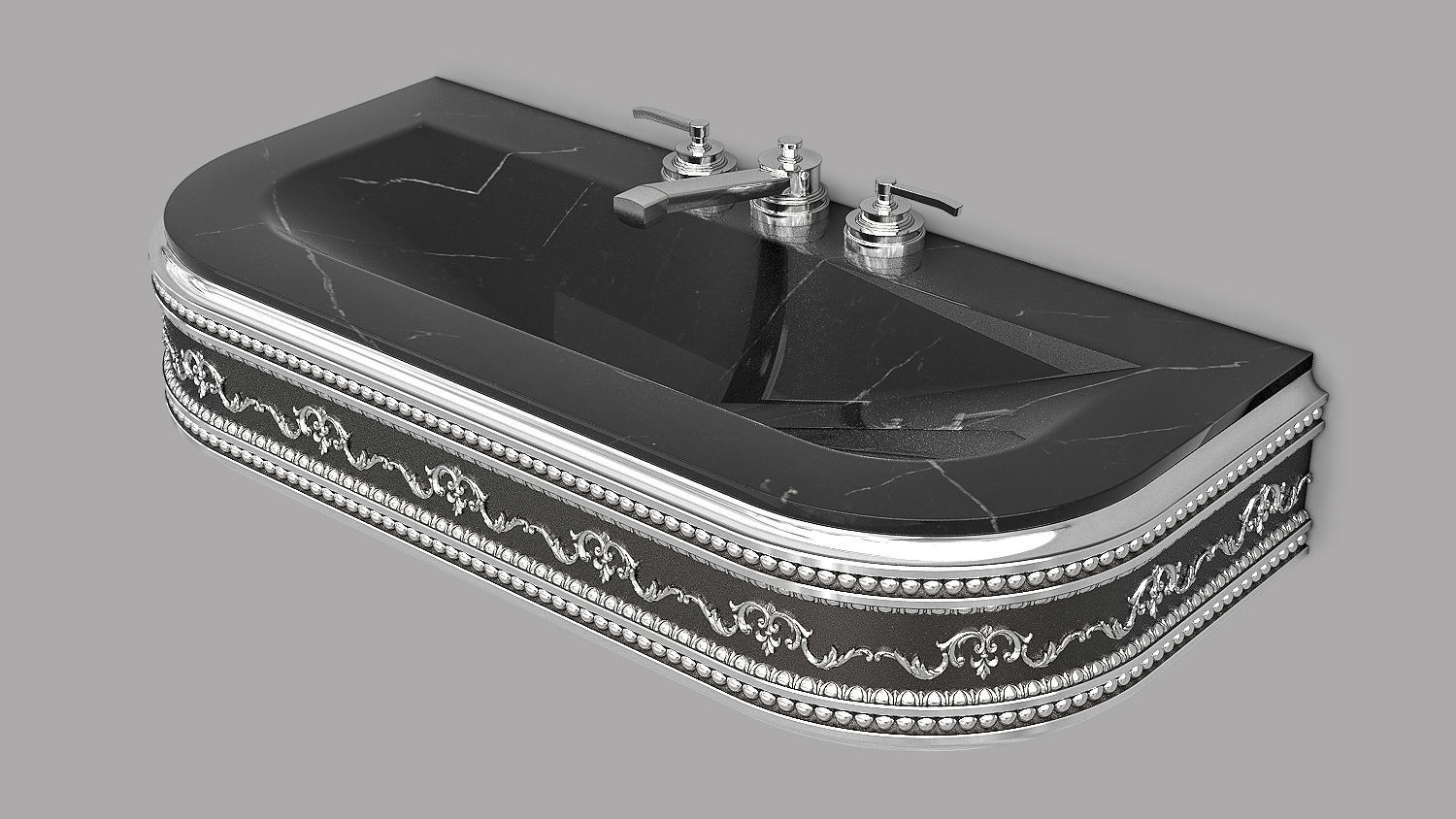 Classic Wash Basin 5 3D model_4