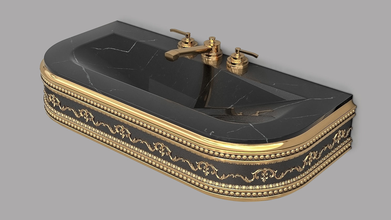 Classic Wash Basin 5 3D model_2