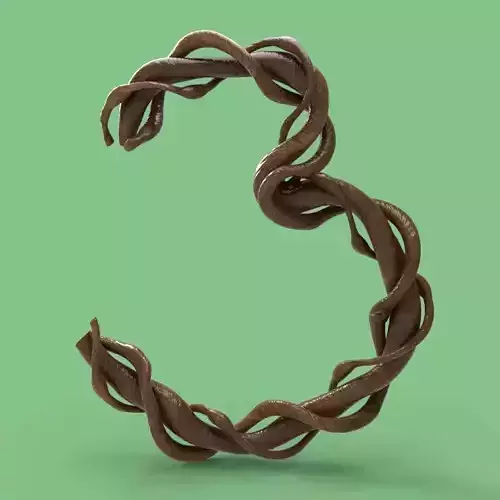 Number 3 snake made of chocolate