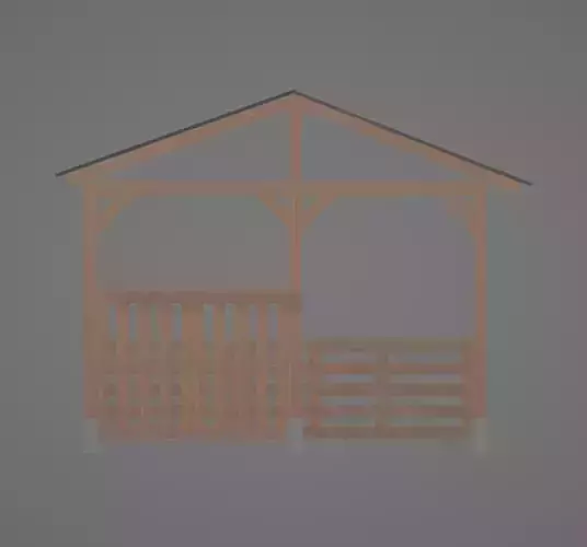 Pavilion wooden shed with roof