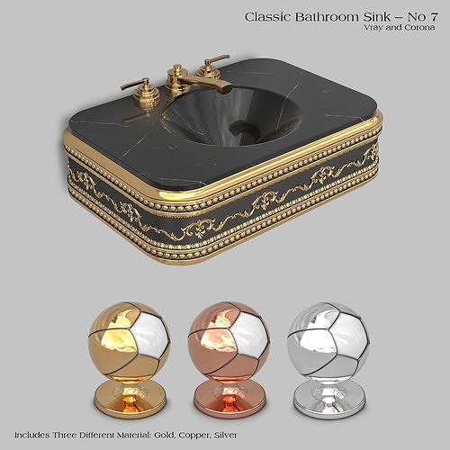 Classic Wash Basin 7 3D model