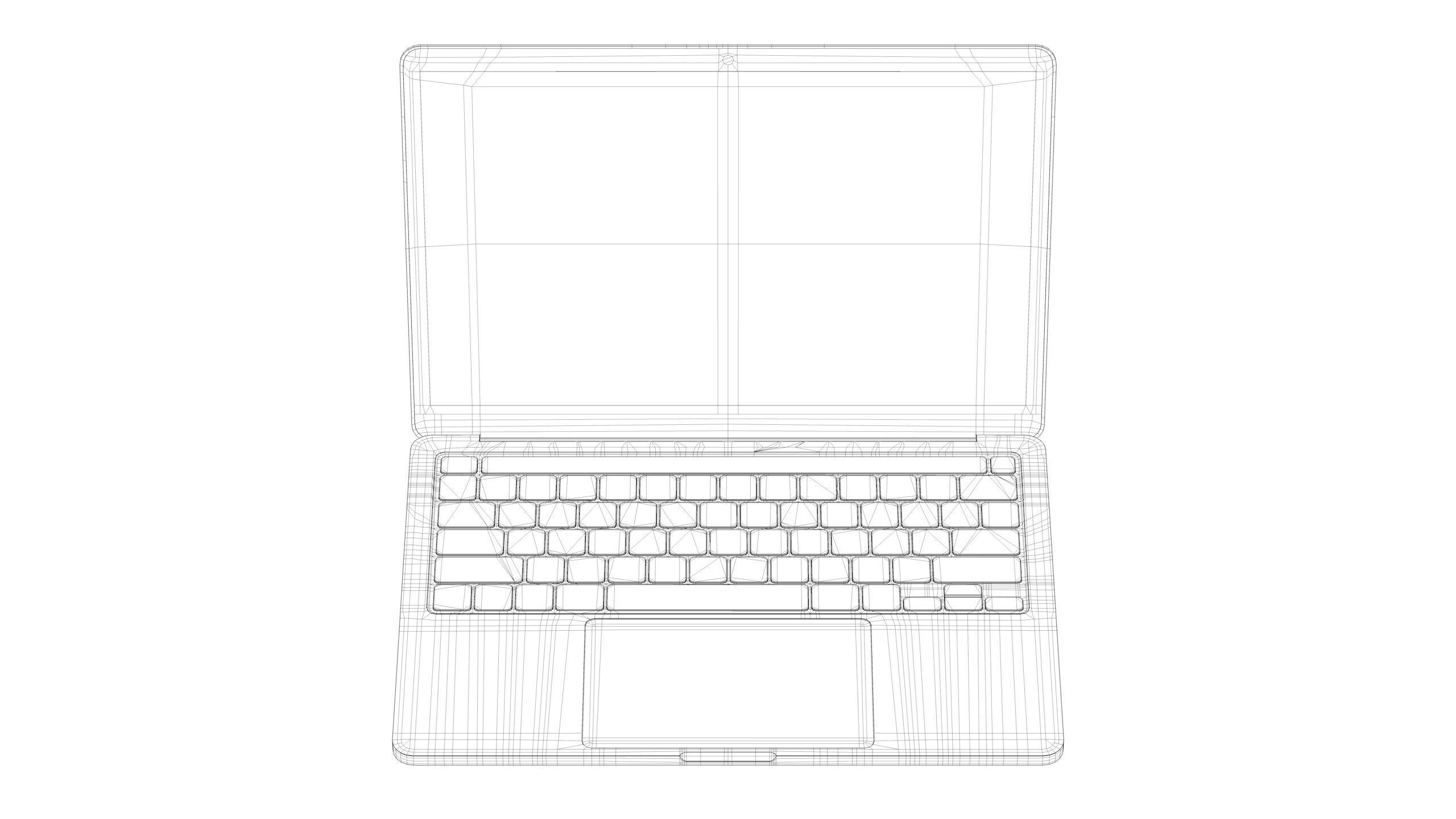 MacBook Pro 2020 13 inch C4D modeling rendering 3D model_9
