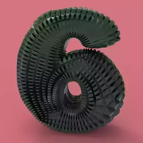 Number 6 made of paper