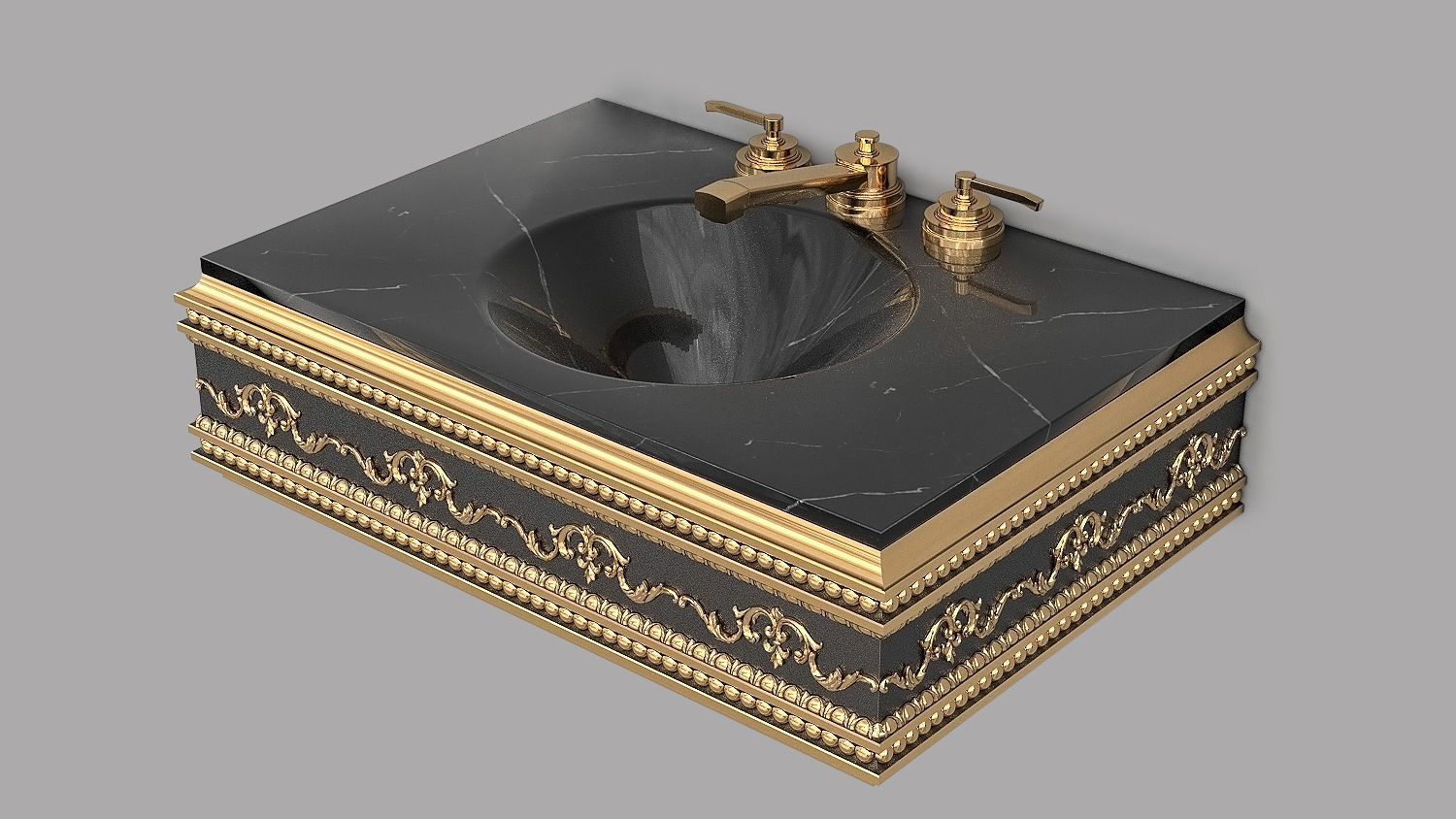 Classic Wash Basin 8 3D model_2
