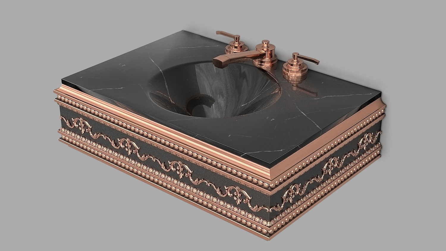 Classic Wash Basin 8 3D model_3