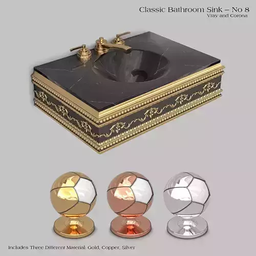 Classic Wash Basin 8 3D model