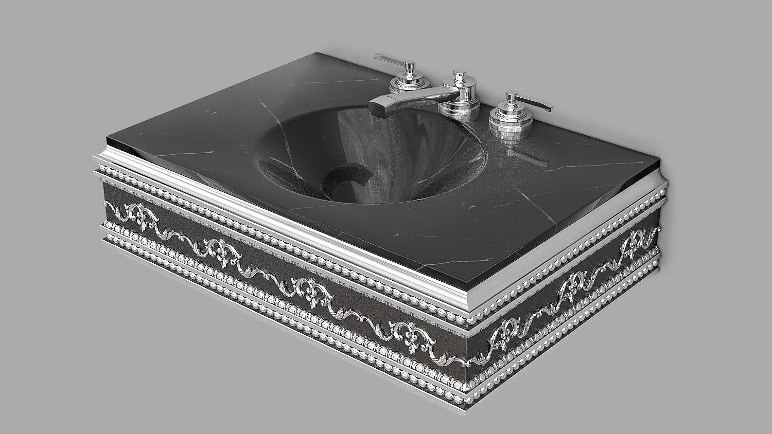 Classic Wash Basin 8 3D model_4