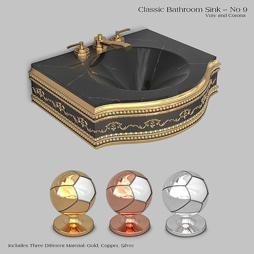 Classic Wash Basin 9 3D model