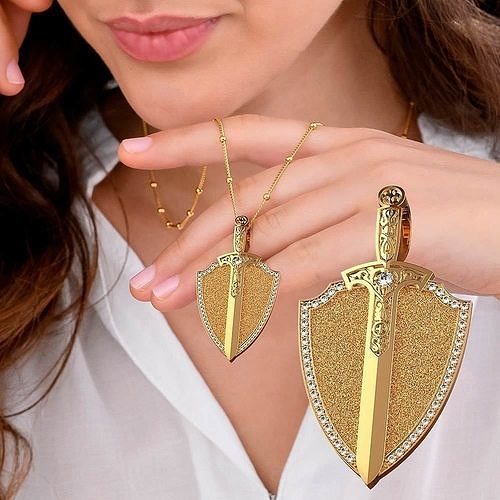 shield-sword pendant 3D print model
