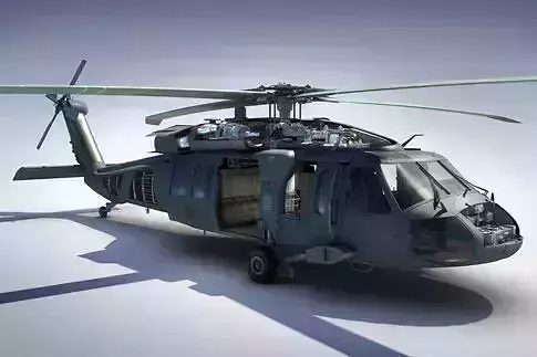 Black Hawk Low-poly 3D model