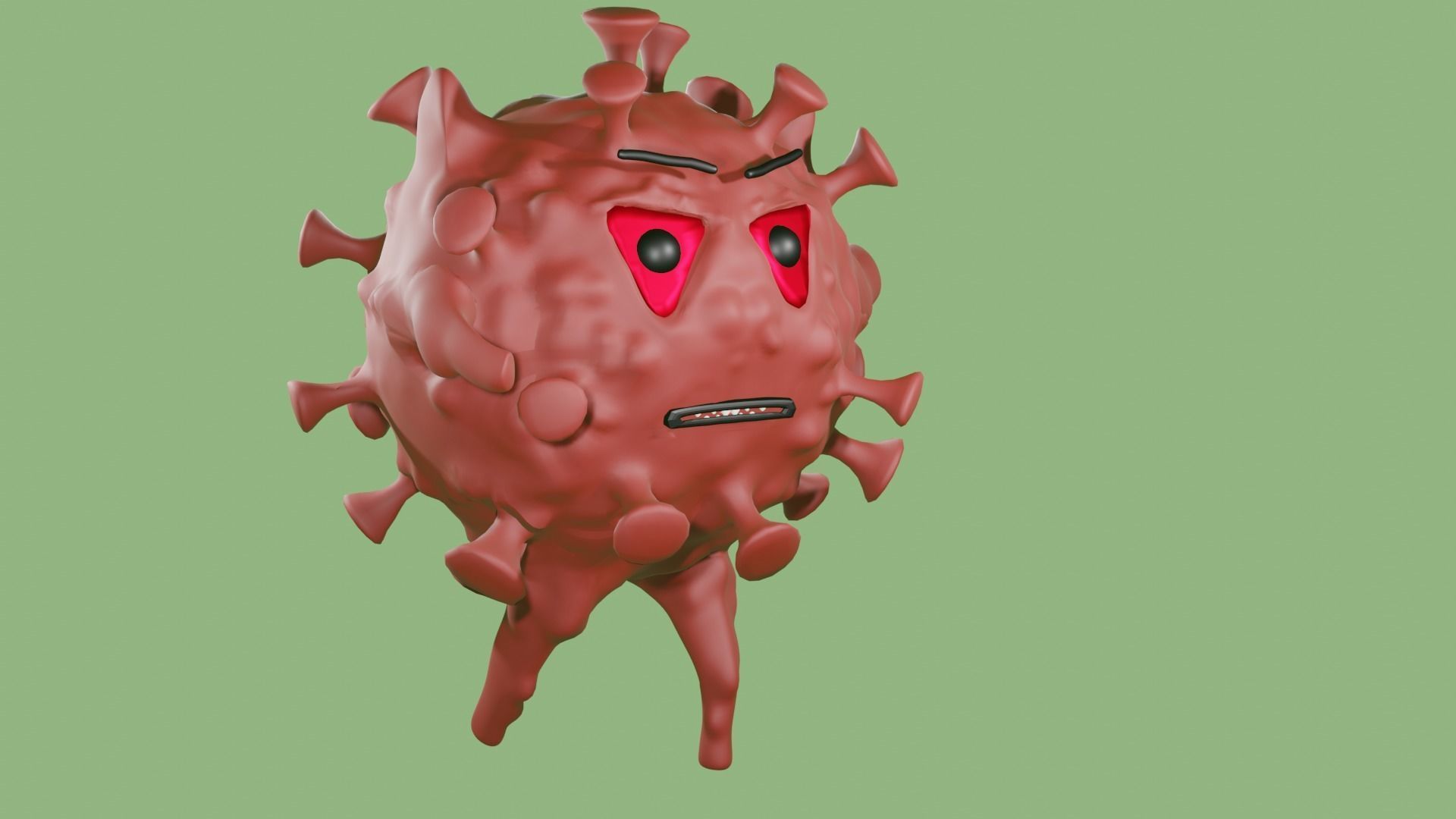 VIRUS RIGGED  ANIMATED Low-poly 3D model_3