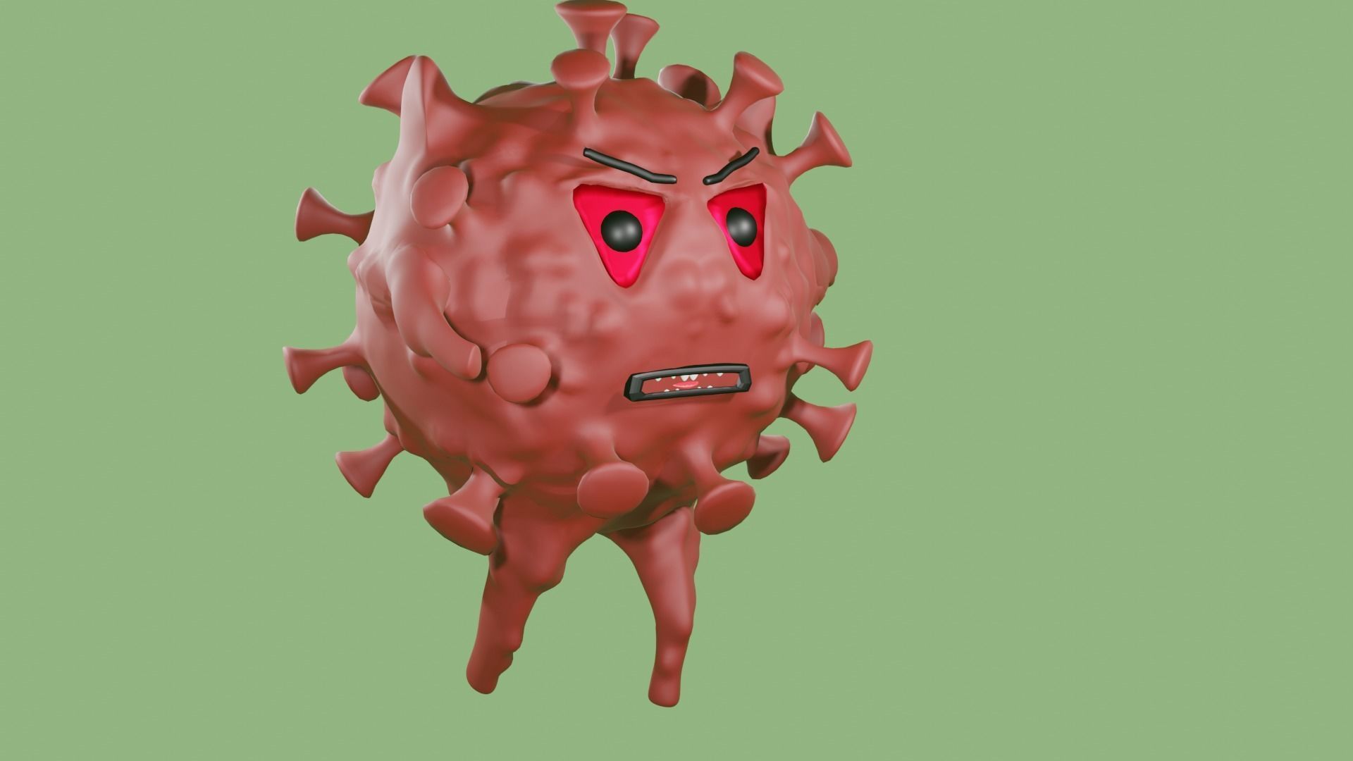 VIRUS RIGGED  ANIMATED Low-poly 3D model_6