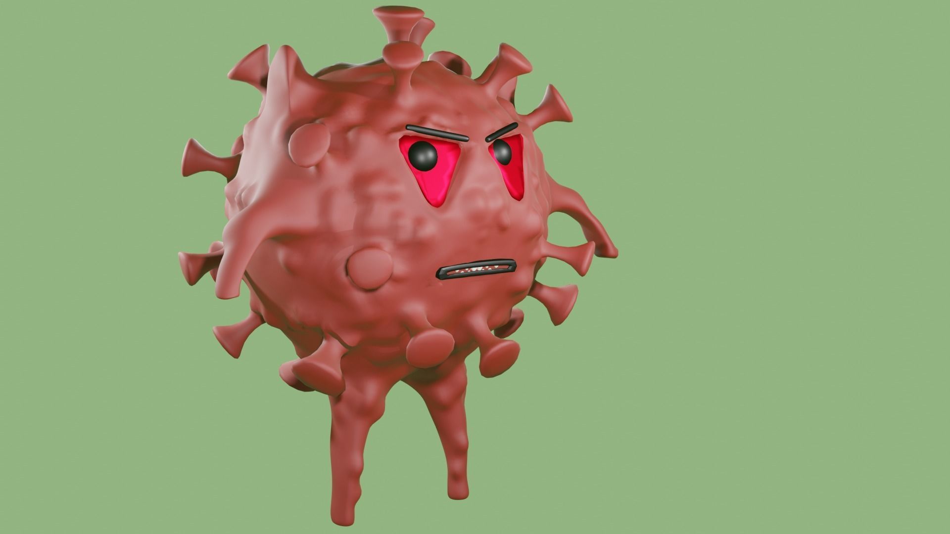 VIRUS RIGGED  ANIMATED Low-poly 3D model_8
