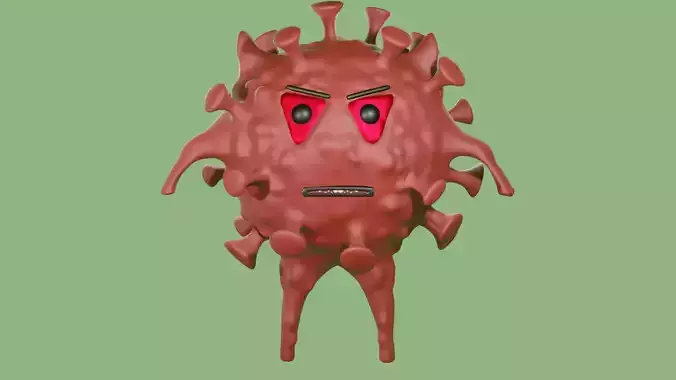 VIRUS RIGGED  ANIMATED Low-poly 3D model