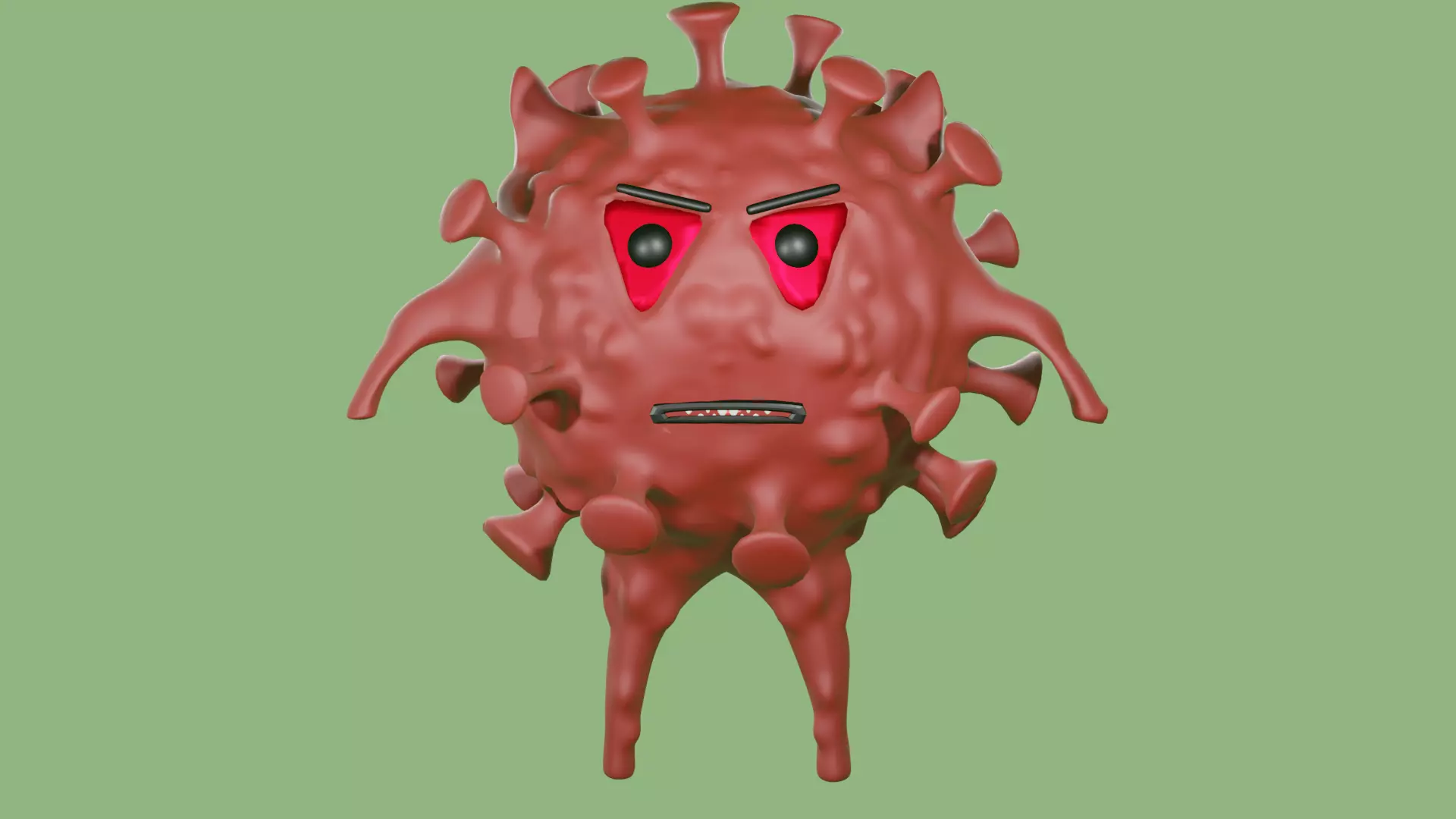 VIRUS RIGGED  ANIMATED Low-poly 3D model_0