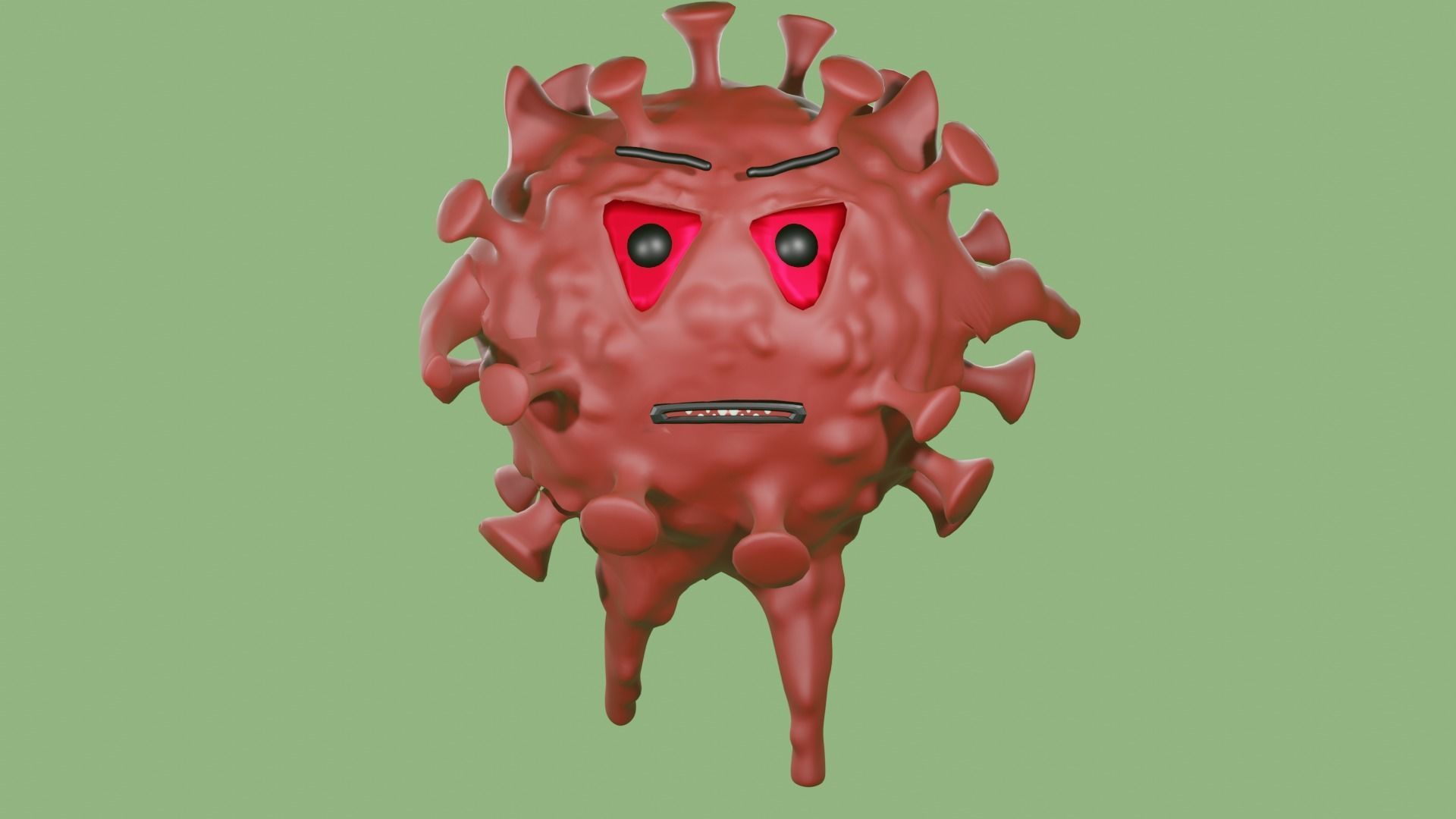 VIRUS RIGGED  ANIMATED Low-poly 3D model_2