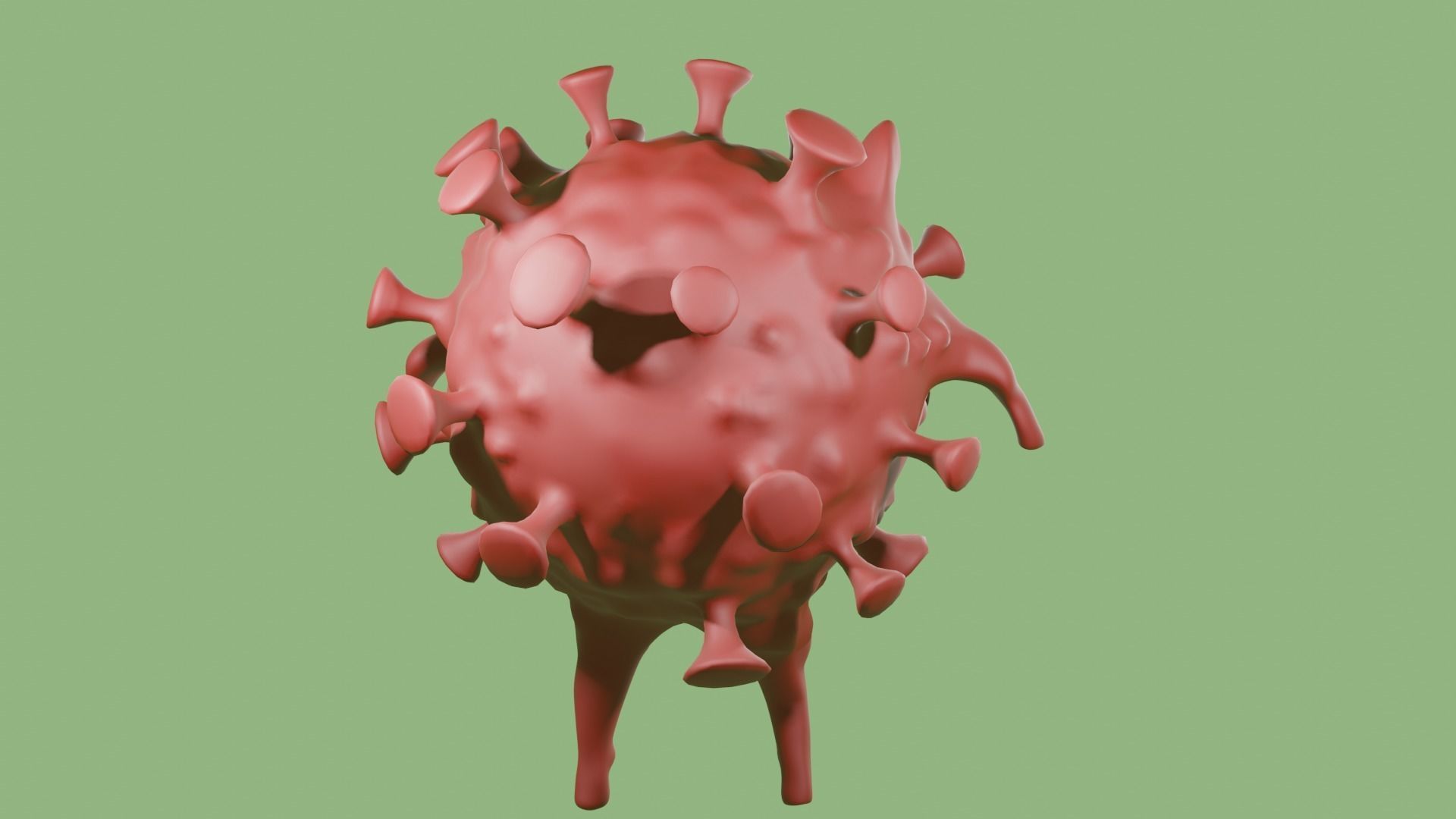 VIRUS RIGGED  ANIMATED Low-poly 3D model_12
