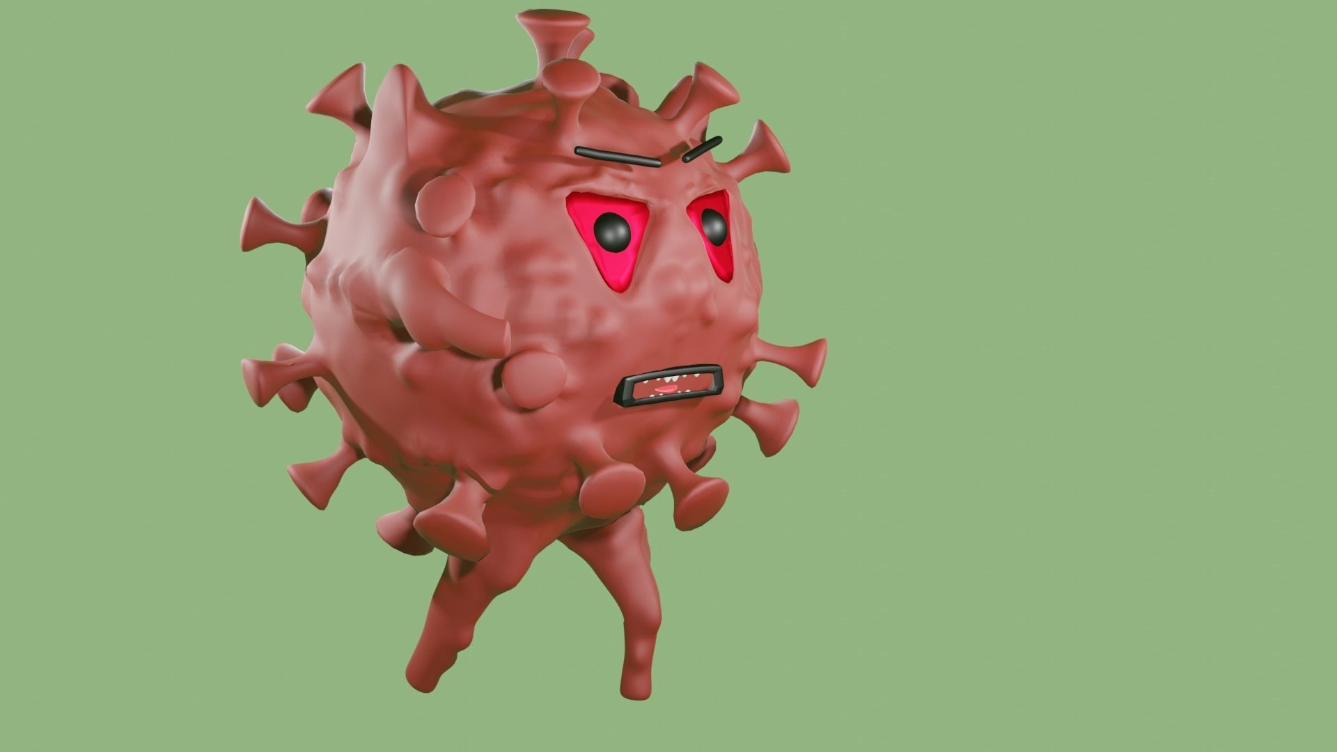 VIRUS RIGGED  ANIMATED Low-poly 3D model_4