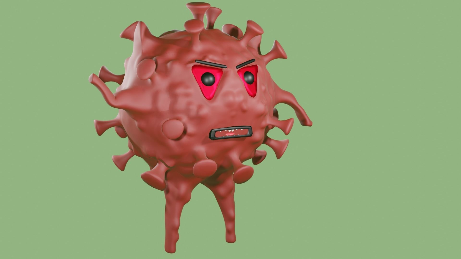 VIRUS RIGGED  ANIMATED Low-poly 3D model_7