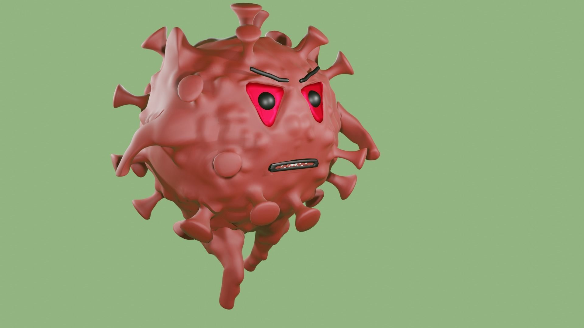 VIRUS RIGGED  ANIMATED Low-poly 3D model_5