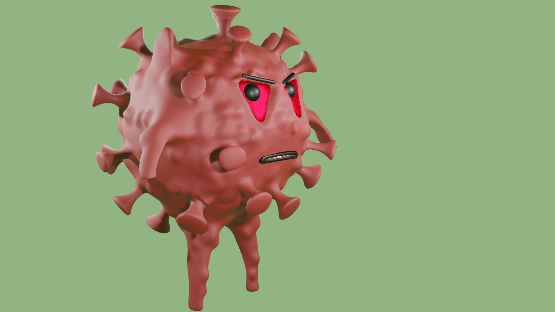 VIRUS RIGGED  ANIMATED Low-poly 3D model_9