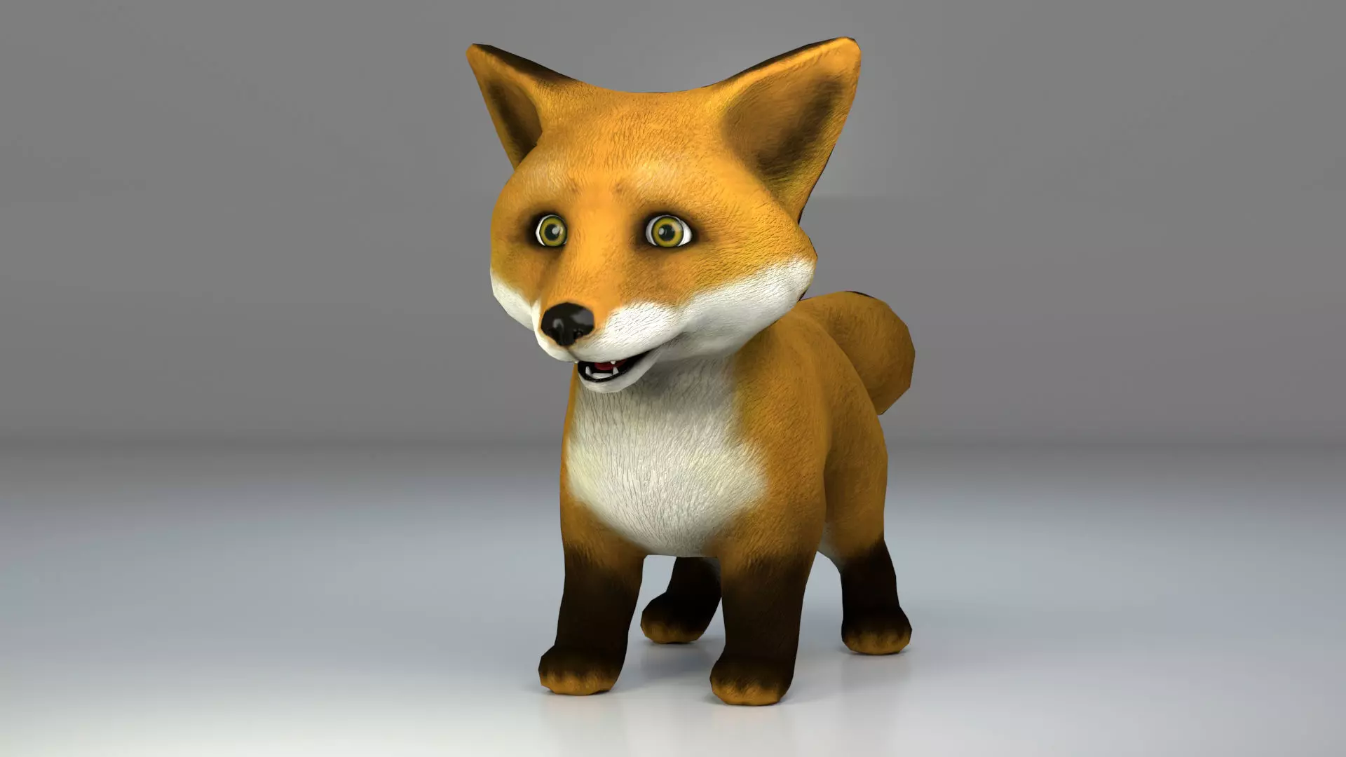 Fox Cartoon Low-poly 3D model_0