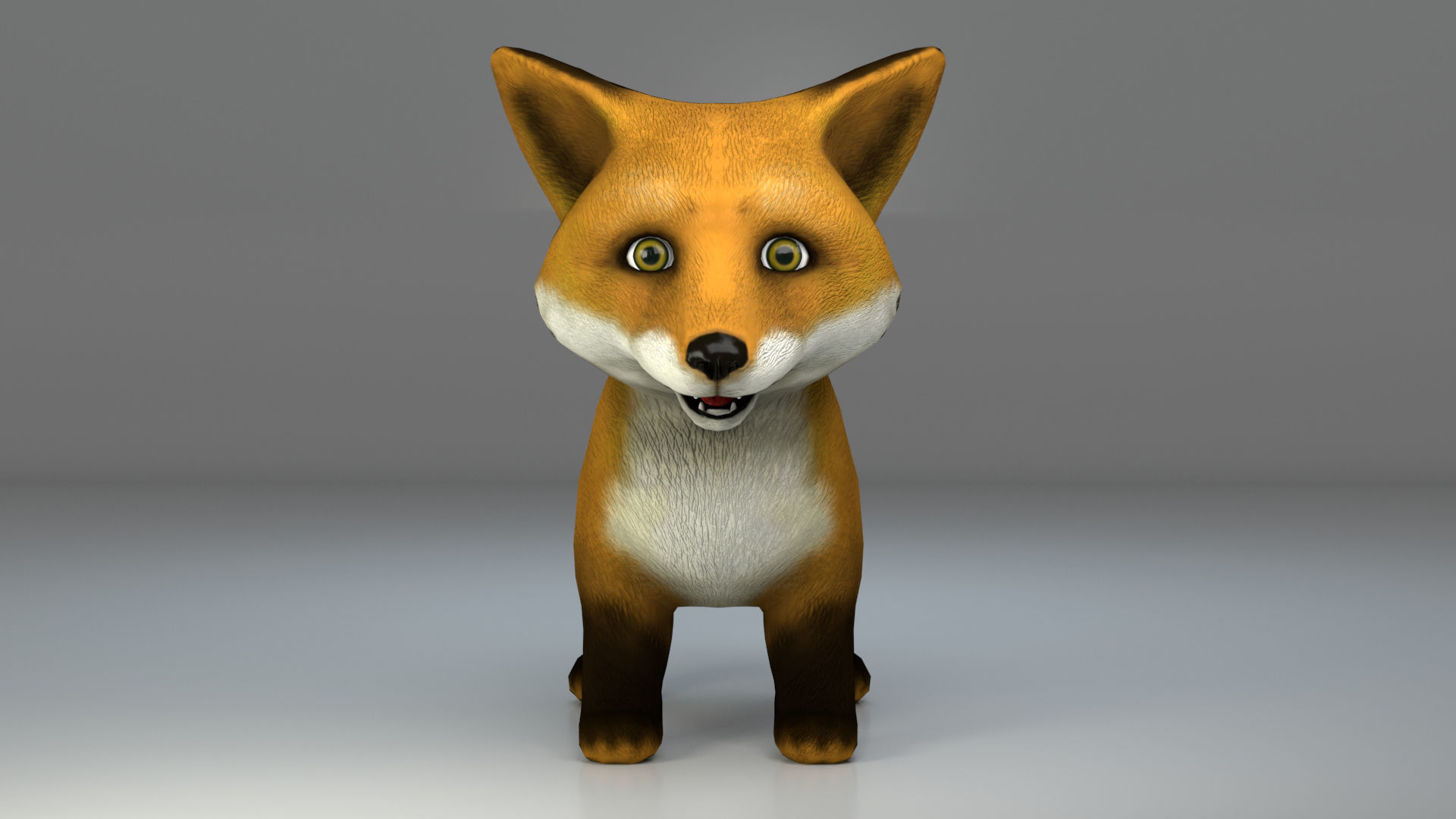 Fox Cartoon Low-poly 3D model_2