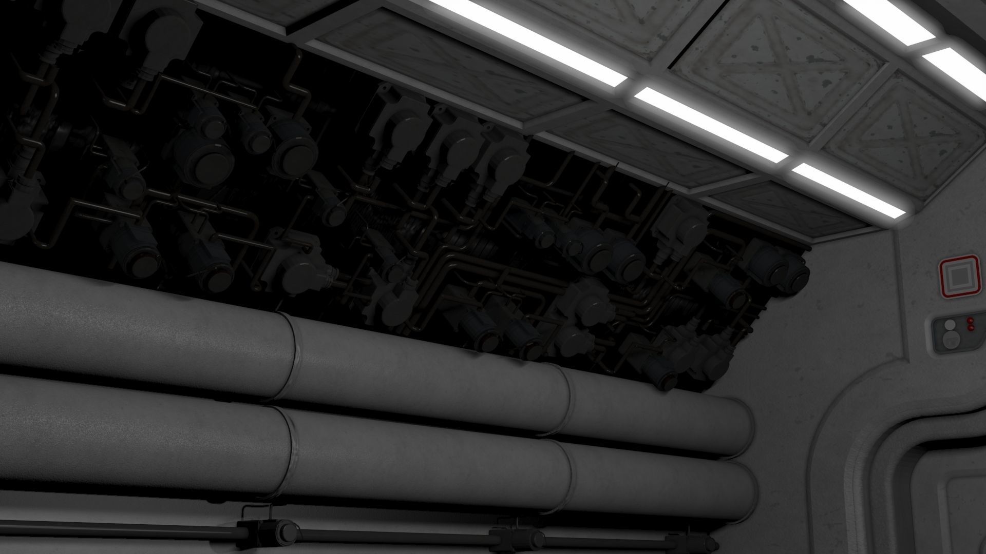 Nostromo Habitation Corridor 3D model_1