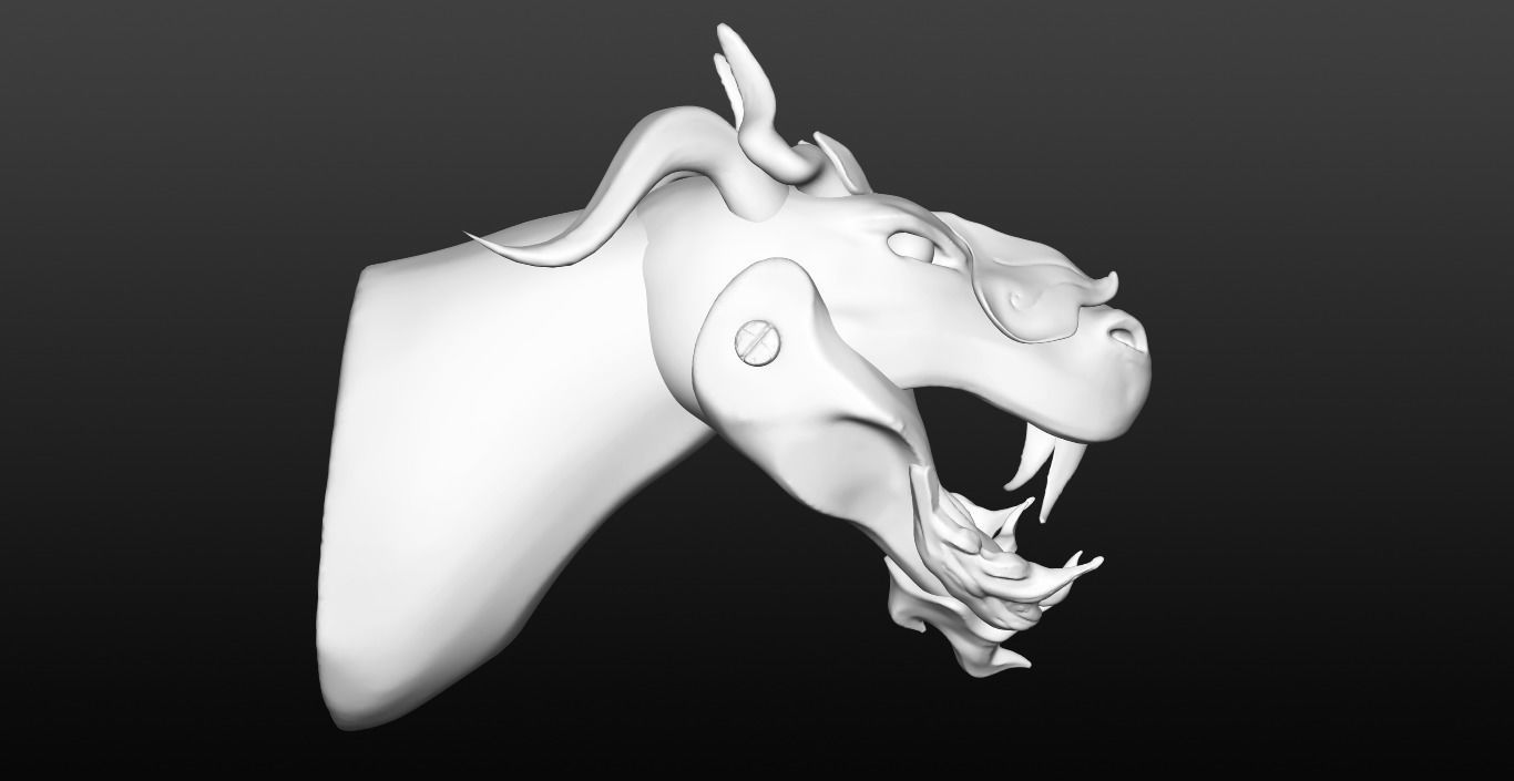 Snake - Dragon head 3d model - Sculptris 3D model_3
