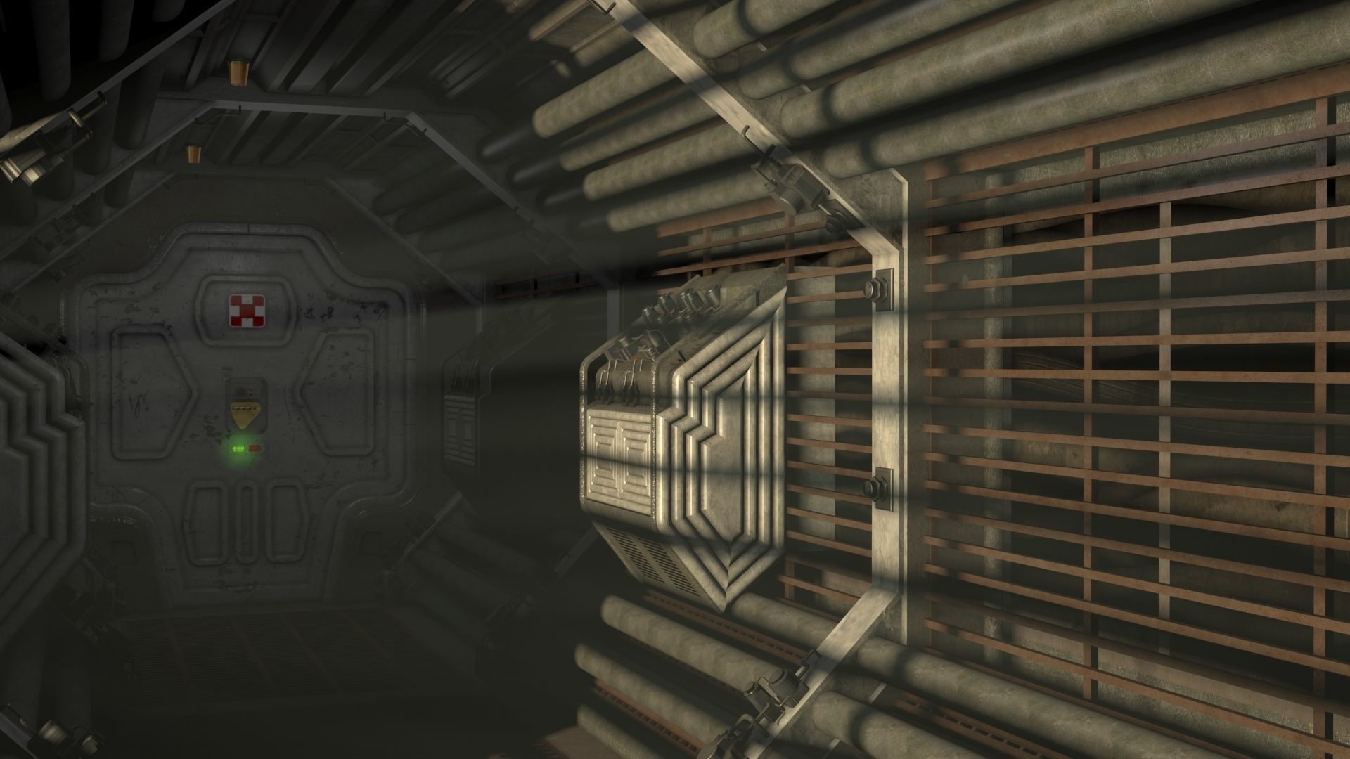 Nostromo Engineering Corridor 3D model_7