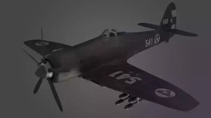 Hawker Sea Fury Airplane Military 3d Model
