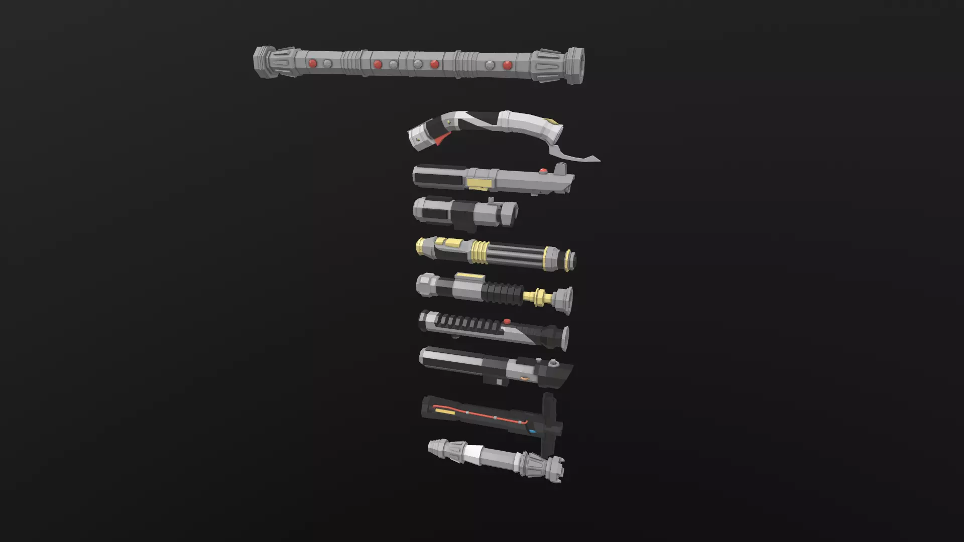 Lightsaber Pack Low-poly 3D model_0