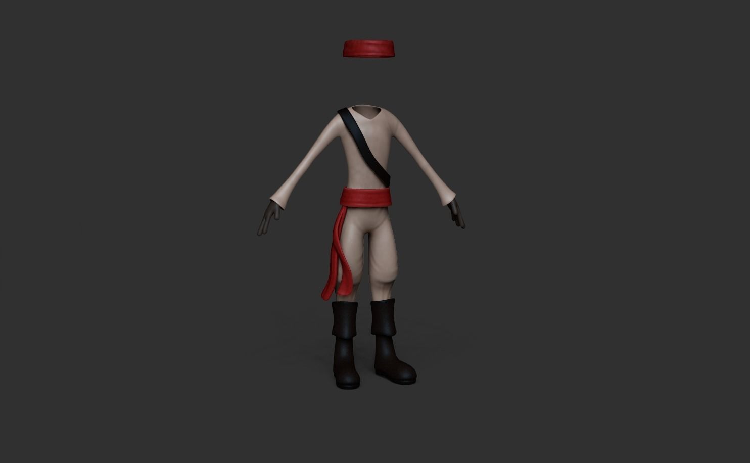 Pirate Costume - Character Outfit Skin Low-poly 3D model_5