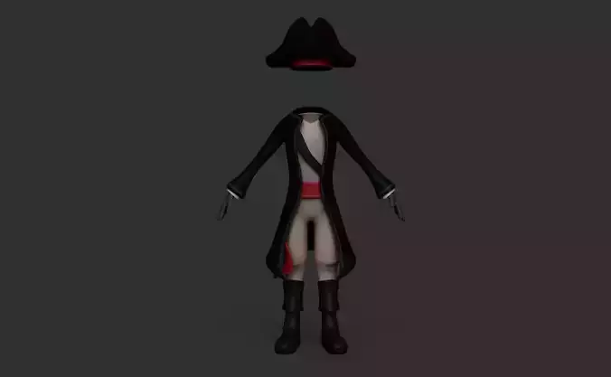Pirate Costume - Character Outfit Skin Low-poly 3D model