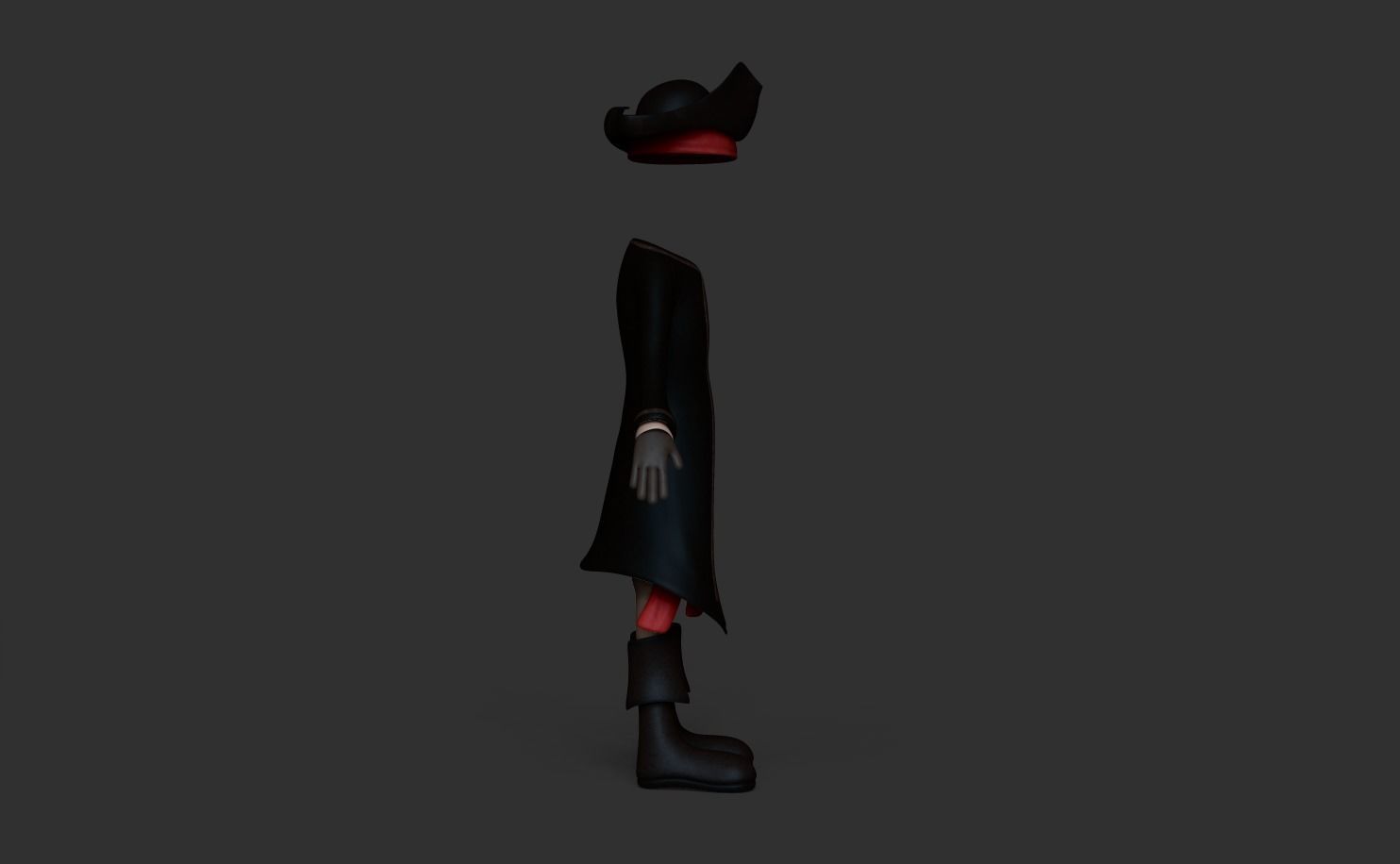 Pirate Costume - Character Outfit Skin Low-poly 3D model_3