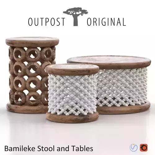 BAMILEKE Stool and Bracelet Tables