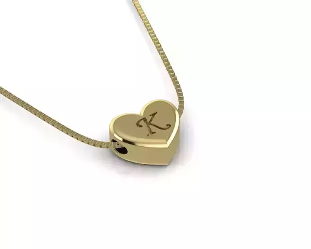 Pendant initial heart K