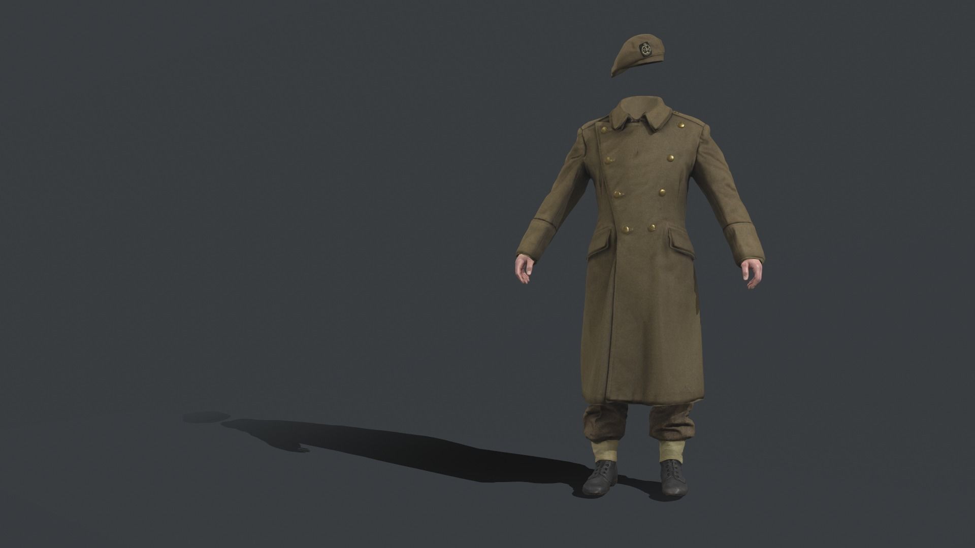 WW2 English Military Uniform Officer - WW2 Scanned Asset Pack Low-poly 3D model_5