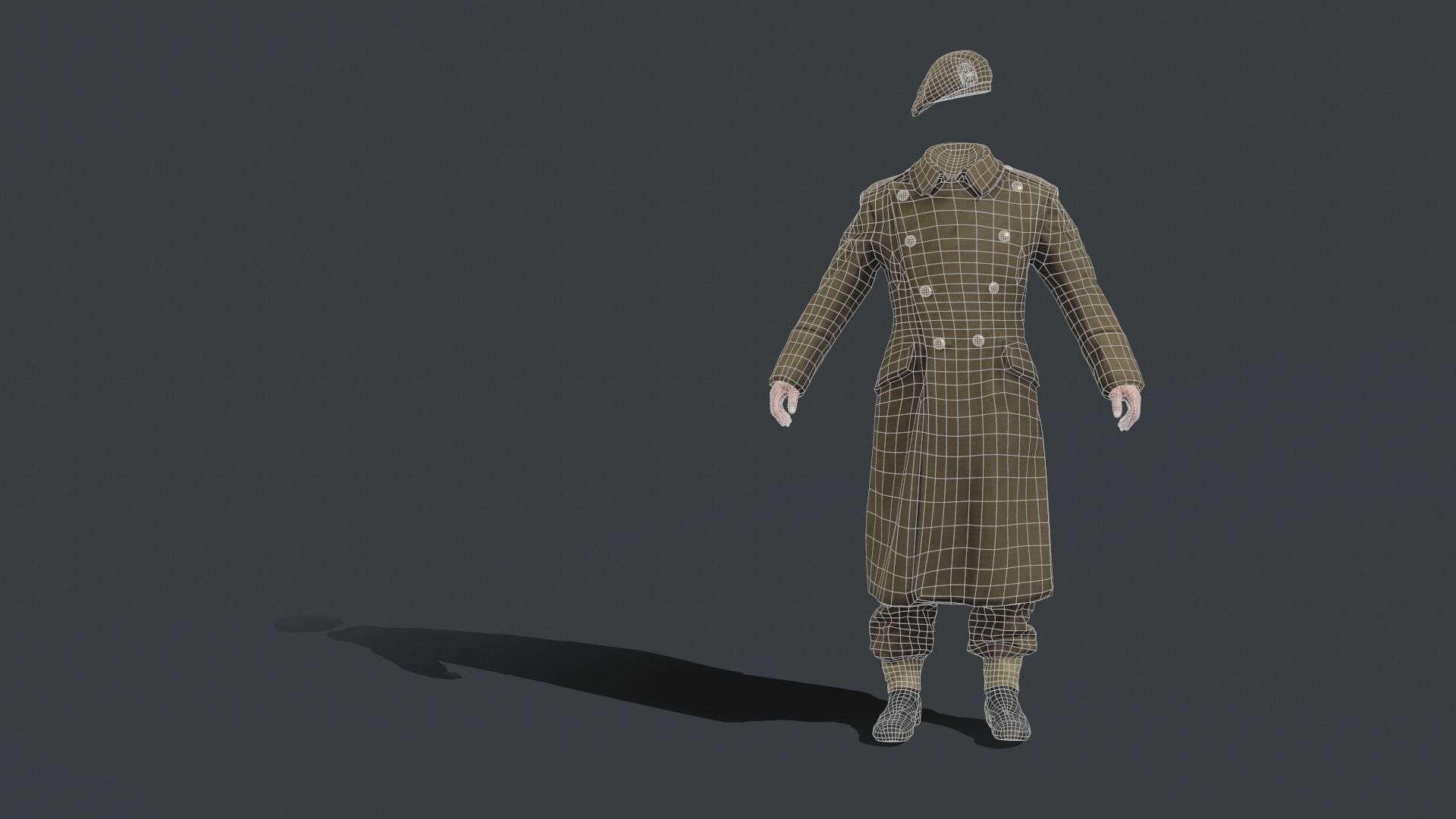 WW2 English Military Uniform Officer - WW2 Scanned Asset Pack Low-poly 3D model_14